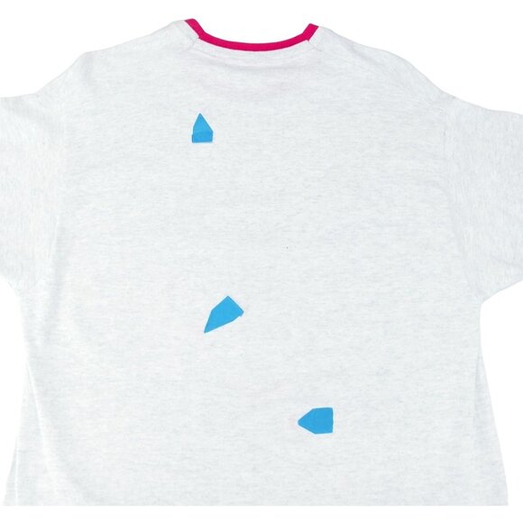 Vintage Fruit Of The Loom Ringer T Shirt Grey Pink New Men Large Single Stitch - Picture 7 of 10